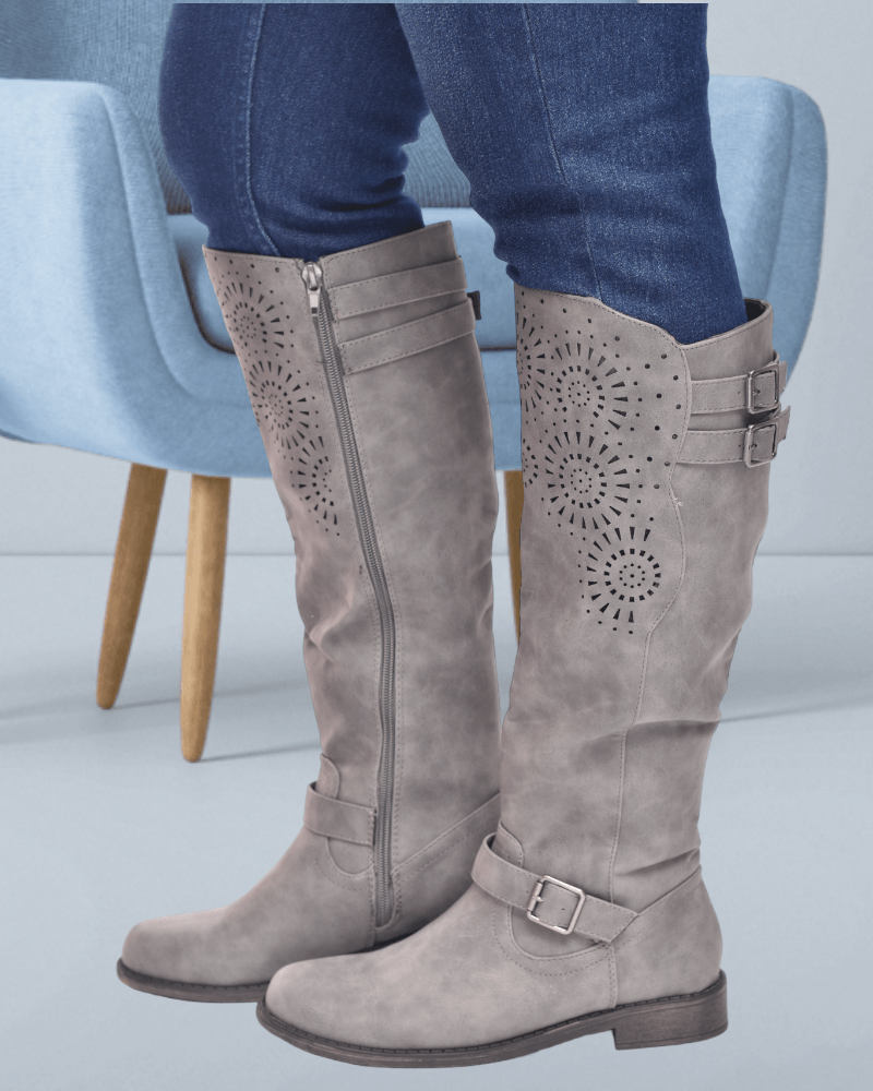 Grey suede riding on sale boots