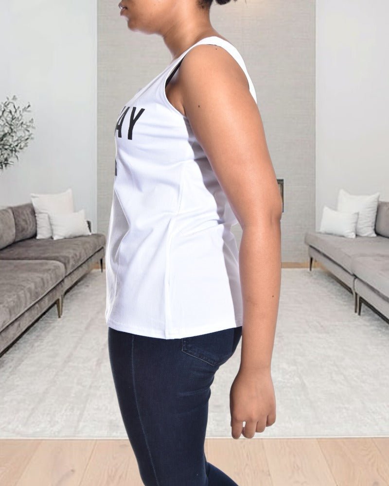 White Printed Vest Top - StylePhase SA